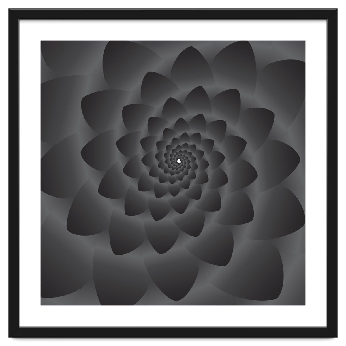 3 D Modern Black Floral