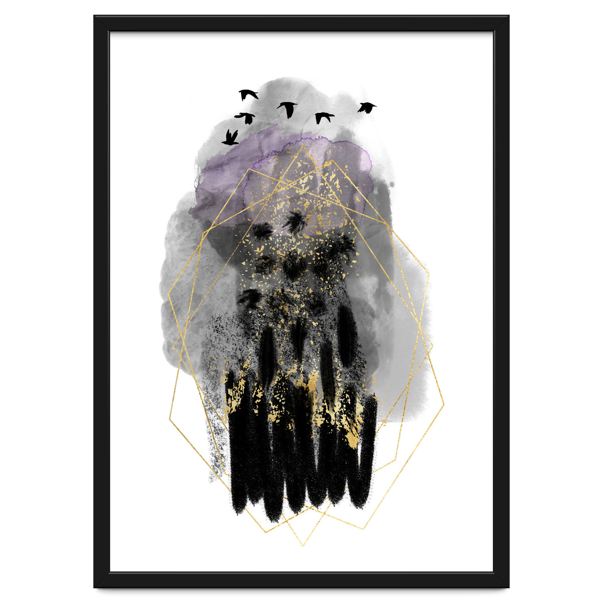 Abstract watercolour calm before the storm