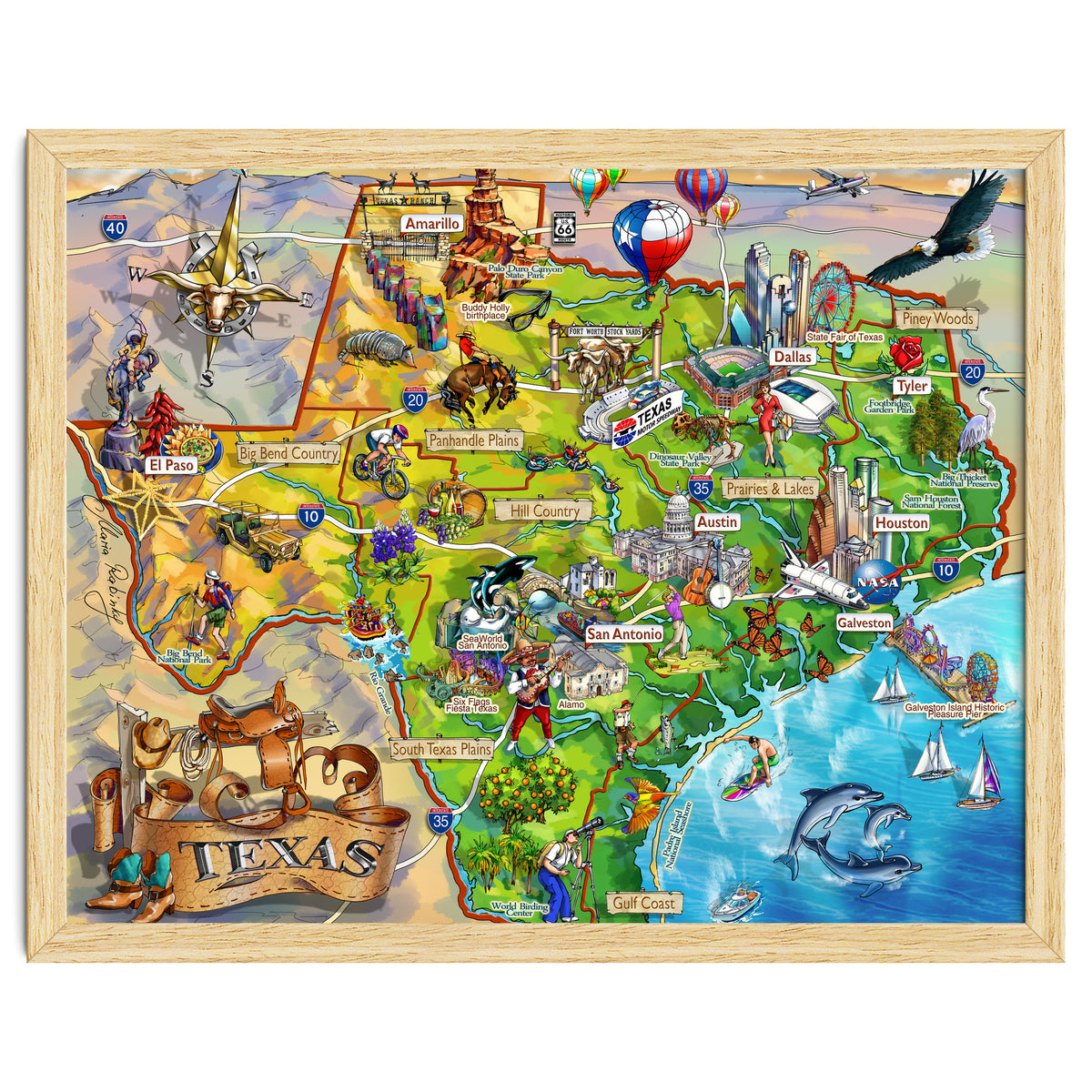 Texas Illustrated Map