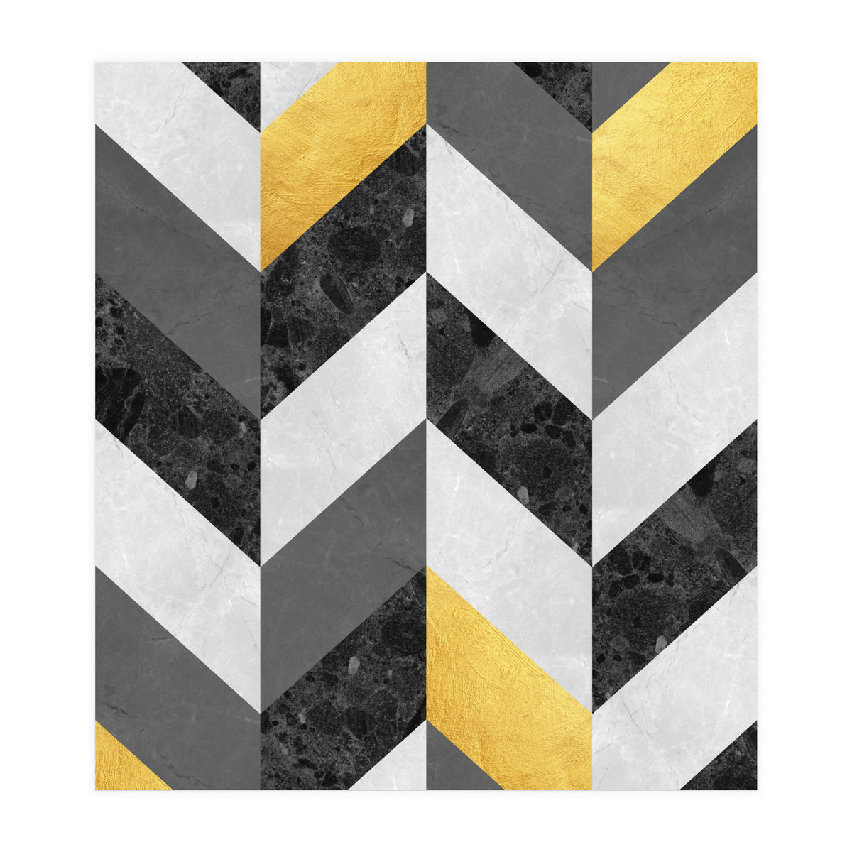 Chevron gold and marble (Print Only)