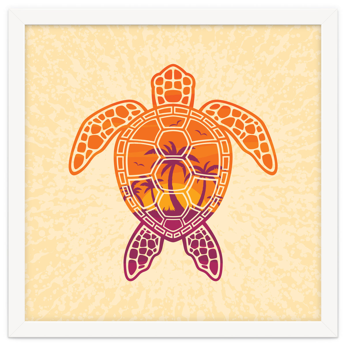 Tropical Sunset Sea Turtle Design