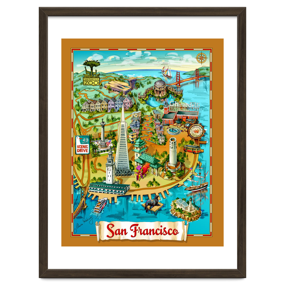 San Francisco Map Illustration