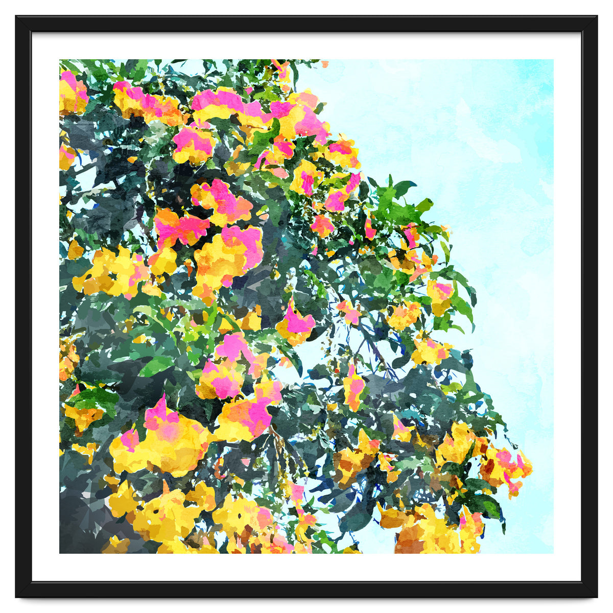 Summer Bougainvillea Watercolor Painting