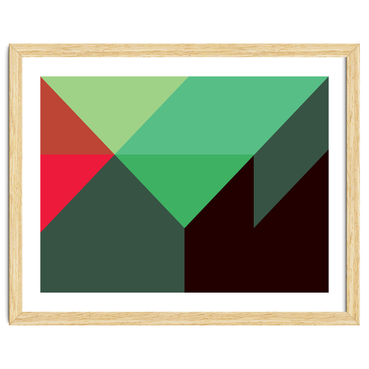 Geometric Shapes No. 30 - red, green & black