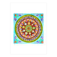 Chakra Mandala, Ayurveda Yoga Aum, Eclectic Colorful Bohemian Sun Sign Moon Sign Zodiac Astrology (Print Only)