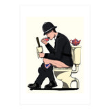 British Policeman on the Toilet, funny bathroom humour (Print Only) thumbnail
