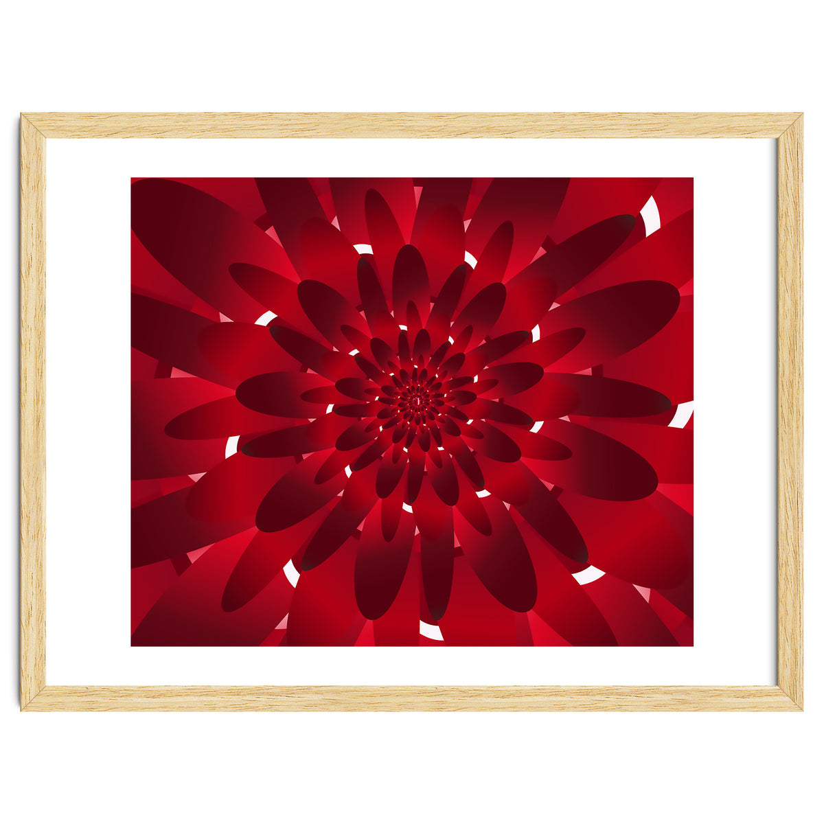 Abstract Modern Red Floral Design Art
