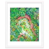Tropical Vacay | Rainforest Jungle Botanical Lush Nature | Summer Lake People Swim | Boho Painting thumbnail