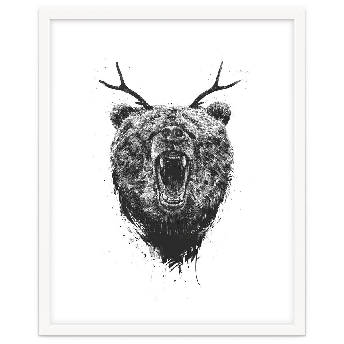 Angry Bear With Antlers