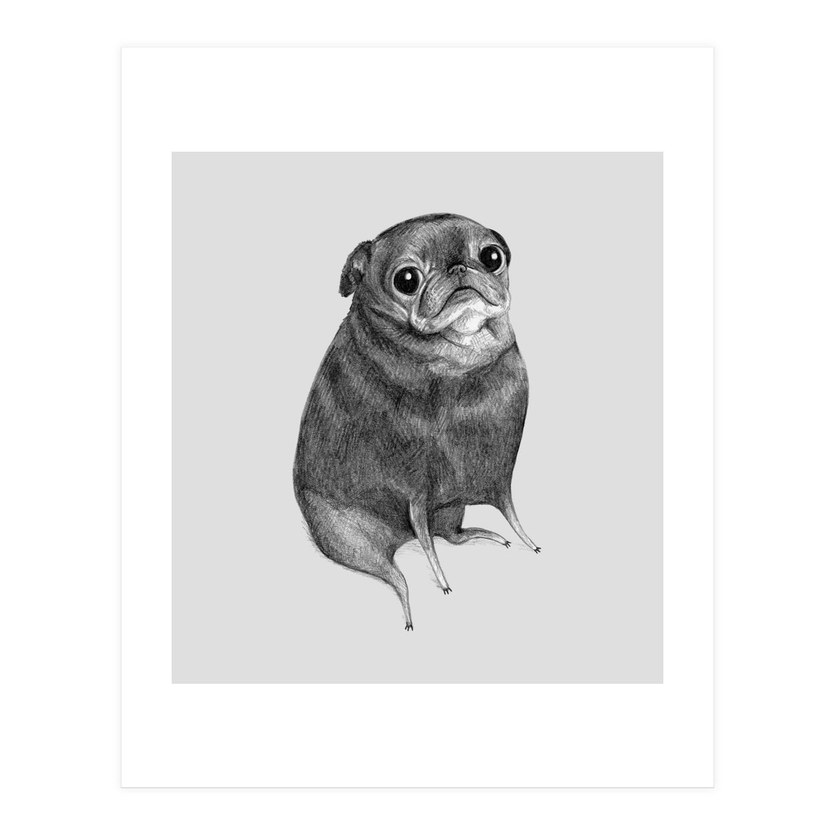 Sweet Black Pug (Print Only)