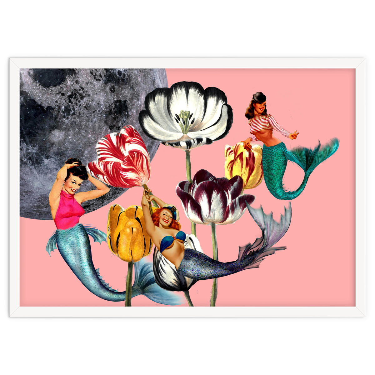 Mermaid Floral with moon
