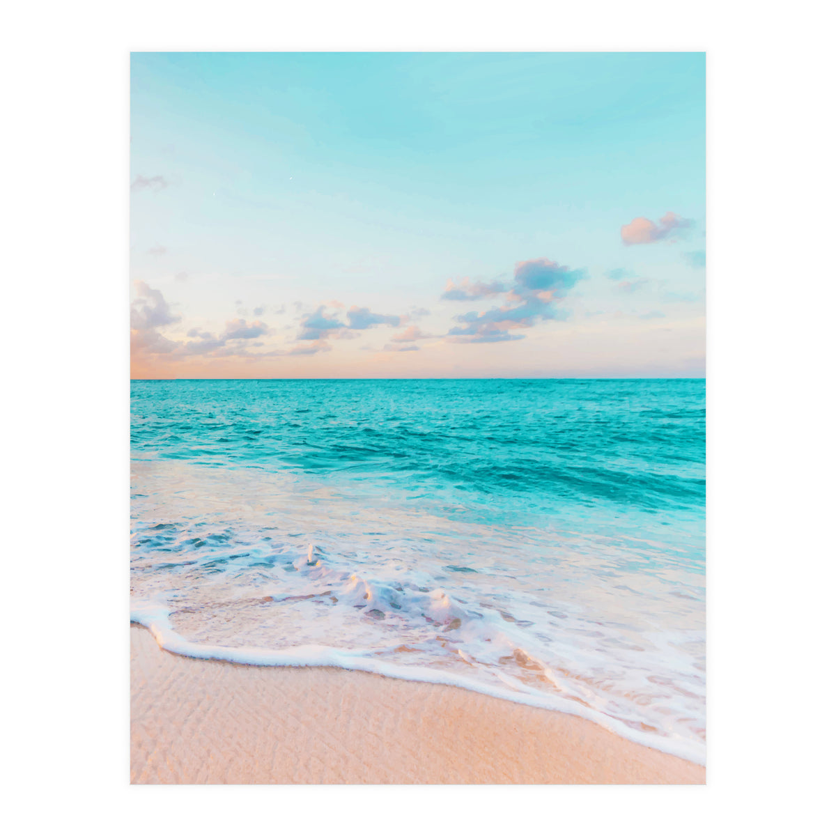 Ocean Bliss, Nature Landscape Sea Travel Tropical, Nordic Luxe Photography Pastel Island Digital (Print Only)