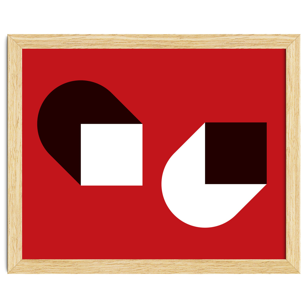 Geometric Shapes No. 38 - red, white & black