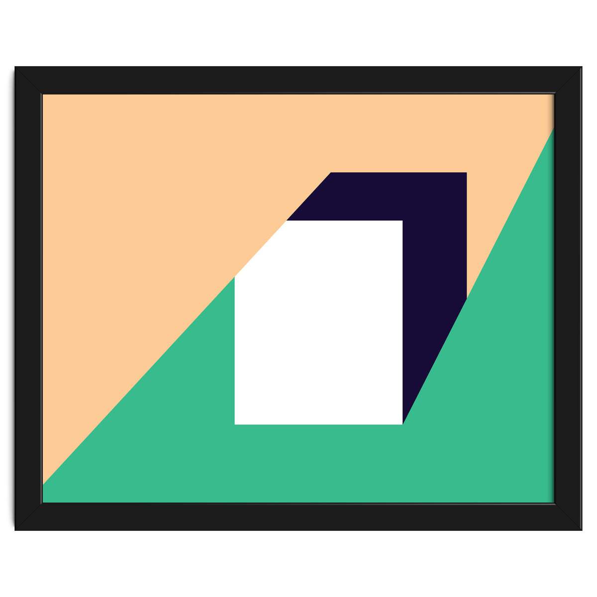 Geometric Shapes No. 61 - pink, green & dark blue