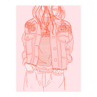 Pink Jeans Jacket  (Print Only)