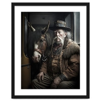 Old Man and His Horse on the Train