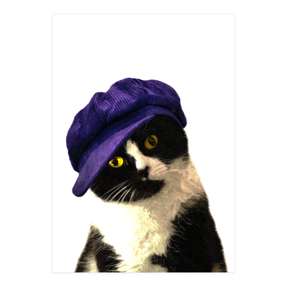 Cat Blue Hat (Print Only)