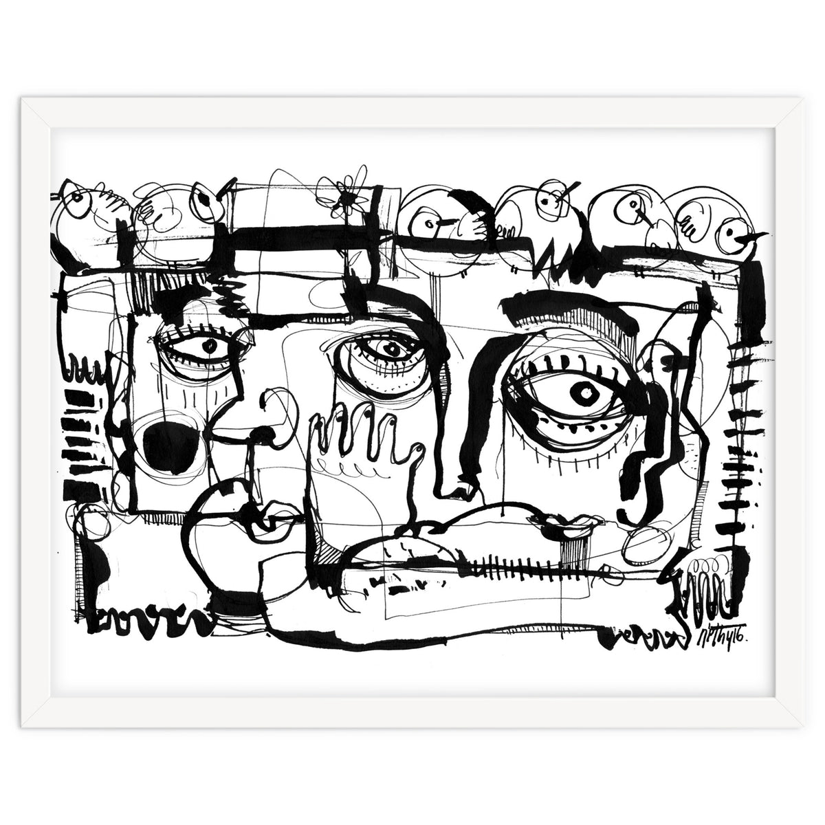 Birds on a Wire - b&w