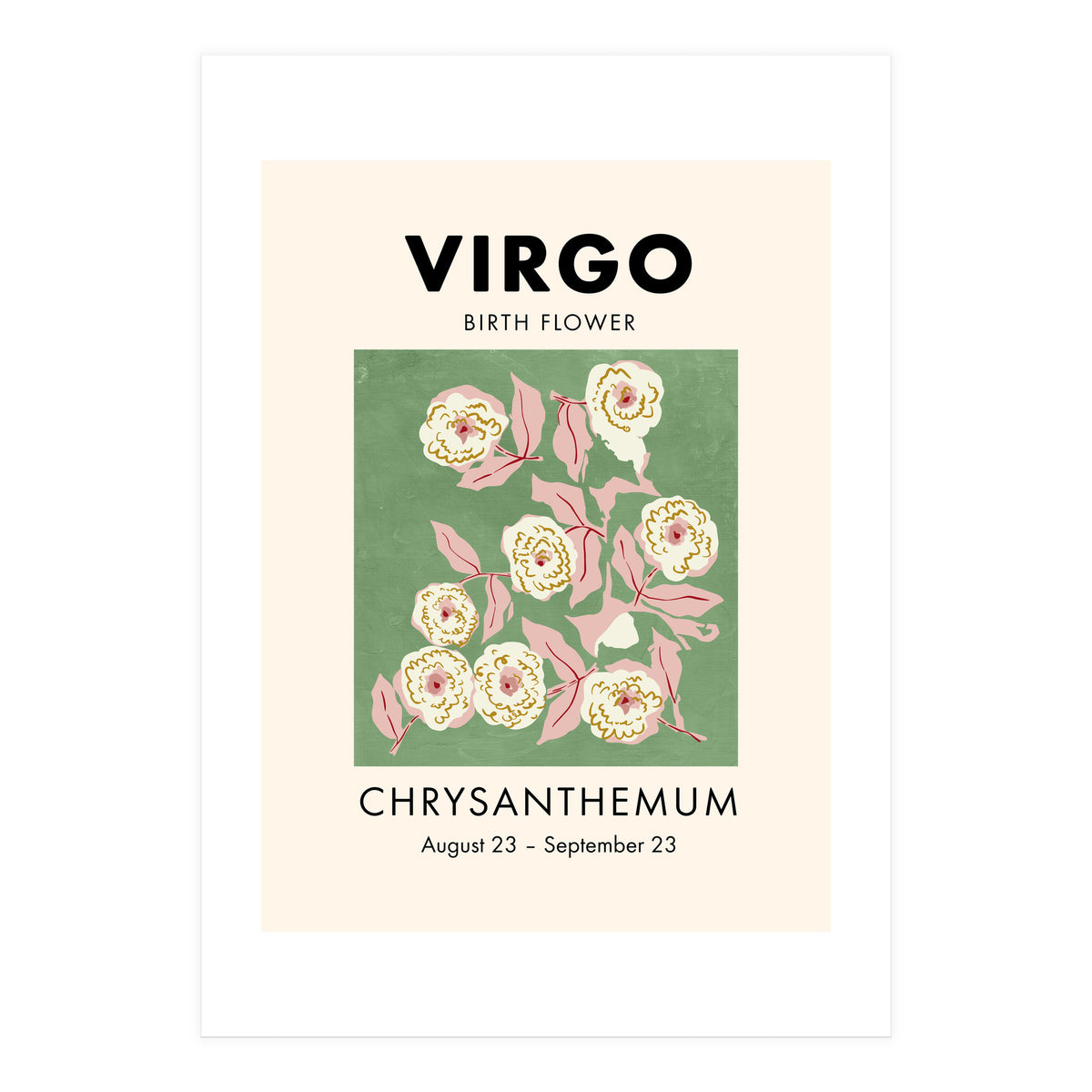 Virgo Birth Flower Chrysanthemum (Print Only)