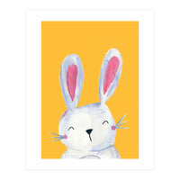 Woodland Bunny On Mustard (Print Only)