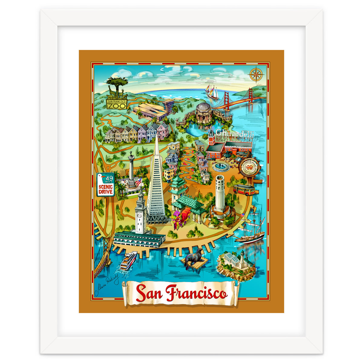 San Francisco Map Illustration