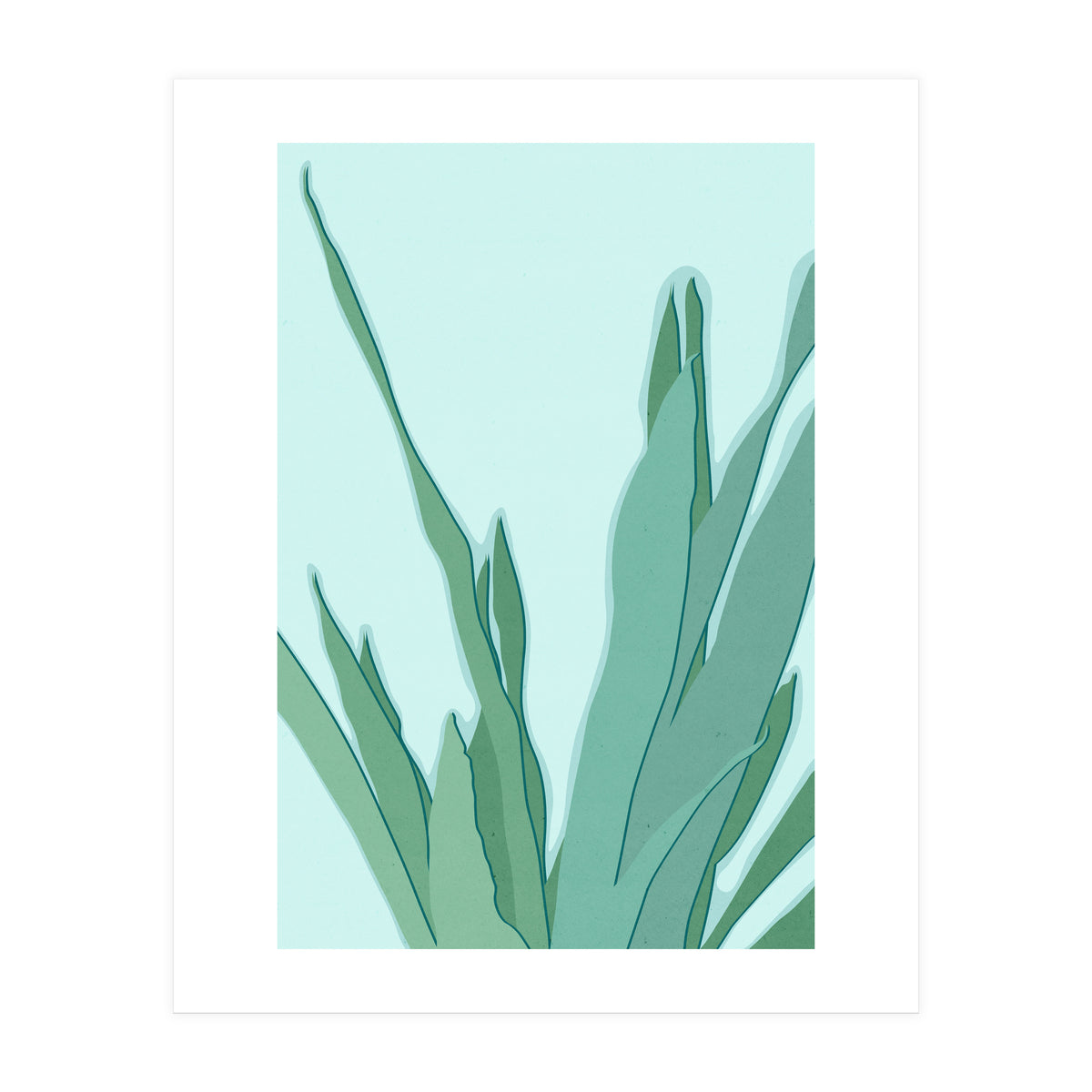 Minimal Snake Plant Leaves - Greener Eden (Print Only)