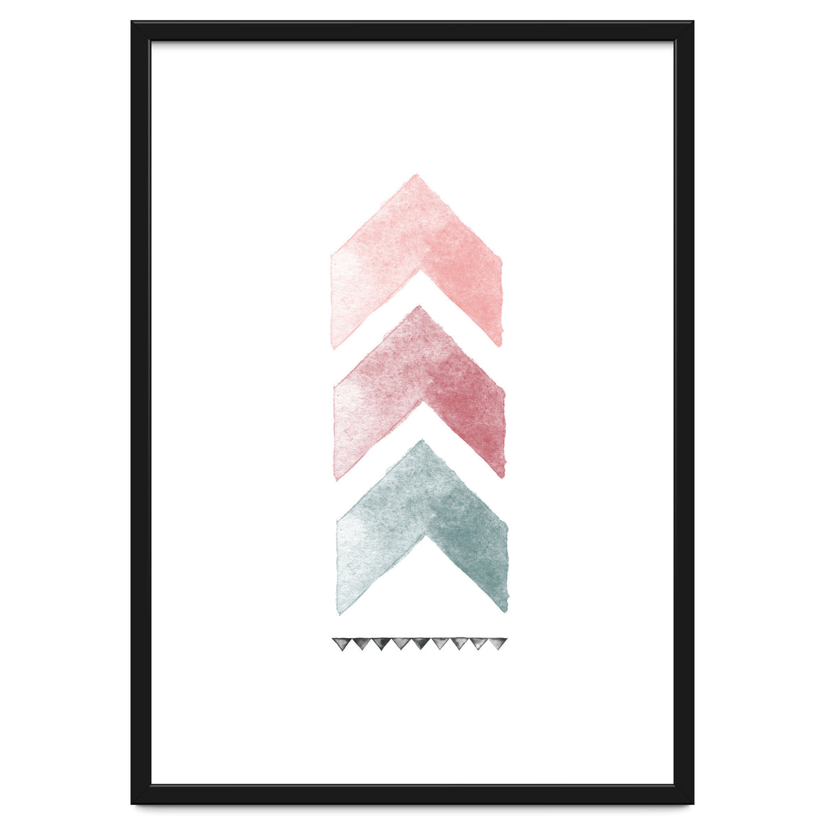 Pink And Blue Watercolor Chevron