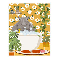 Hippo Taking a Bubble Bath (Print Only)