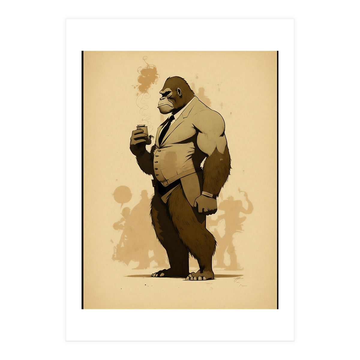 Gorilla Comic Fashion Sketch (Print Only)