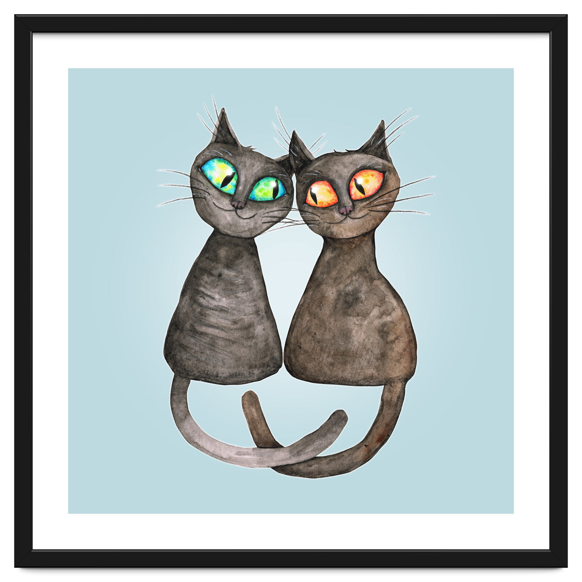 Two cute loving cats