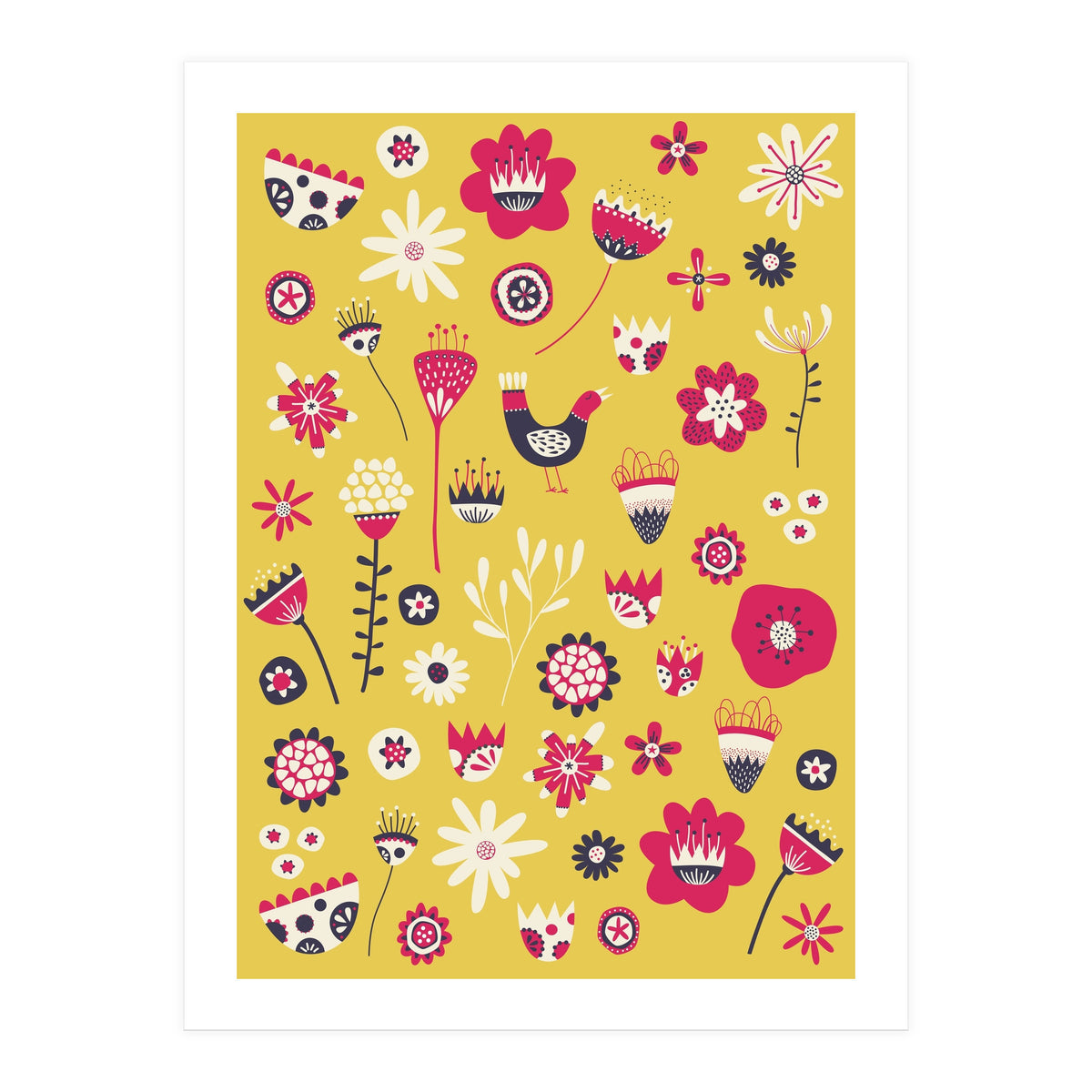 Spring Folk Floral Yellow (Print Only)