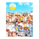 City Of Dreams, Italy Pastel Cityscape Painting, Architecture Buildings Abstract Illustration (Print Only) thumbnail