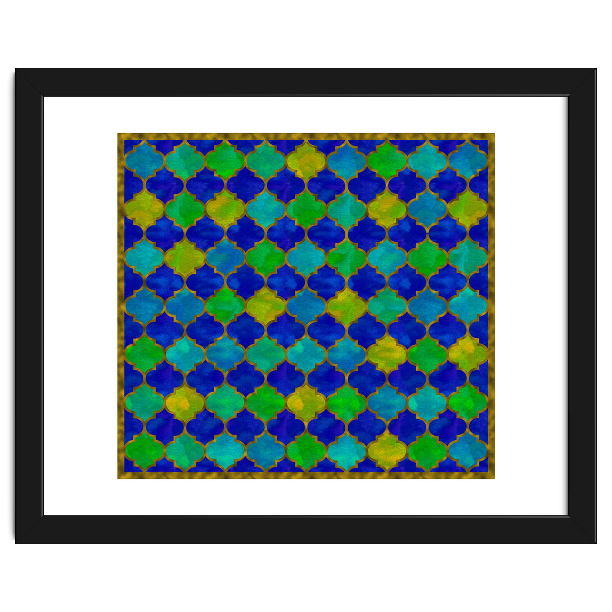 Ocean Breeze - Watercolor Moroccan Lattice