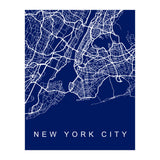 New York City Streets Blue Map (Print Only) thumbnail