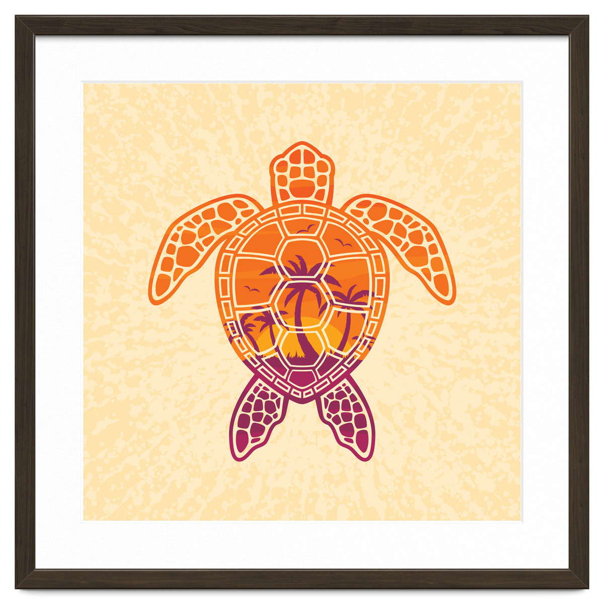 Tropical Sunset Sea Turtle Design