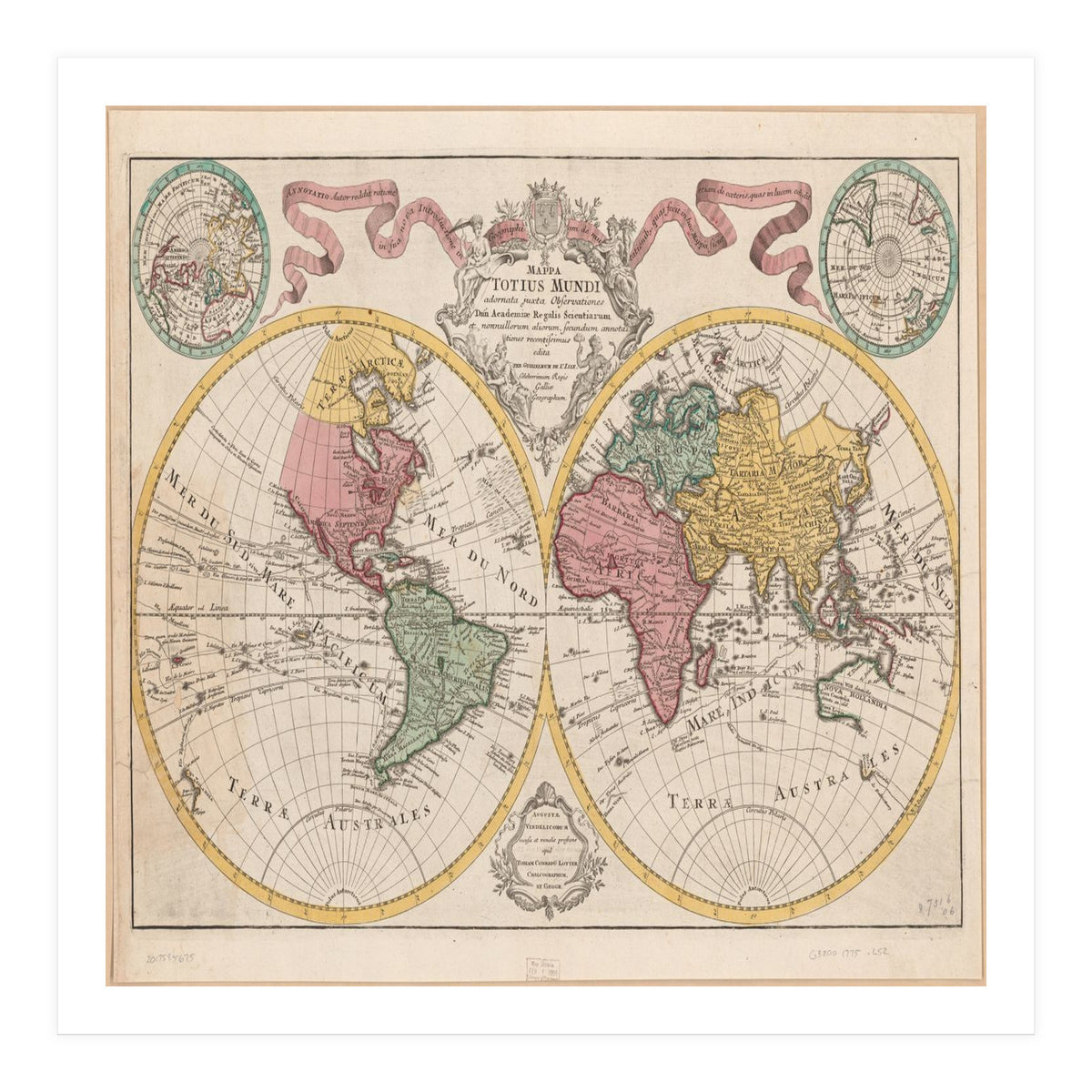 Old world mapa mundi (Print Only)