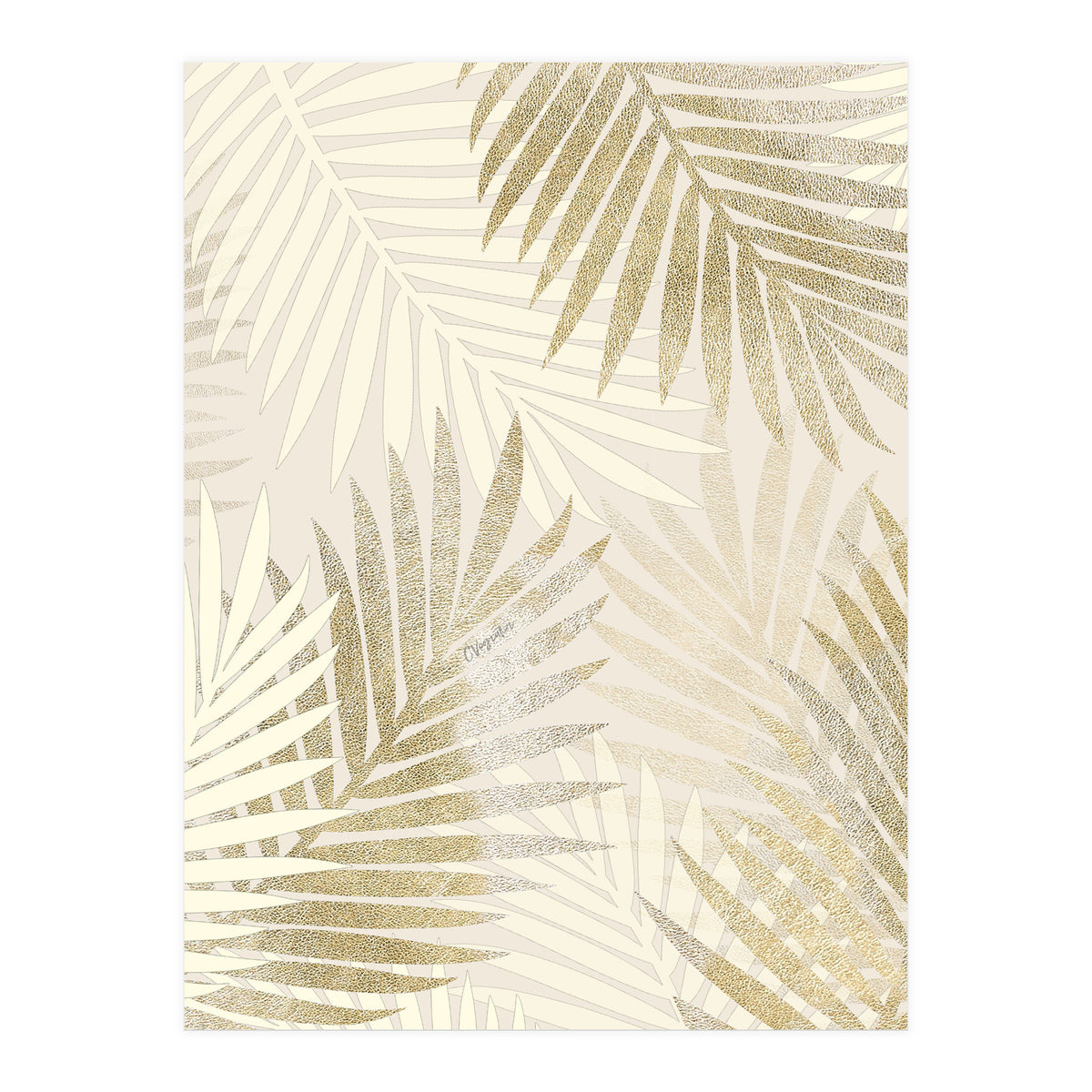 Relaxing Palms-Gold (Print Only)