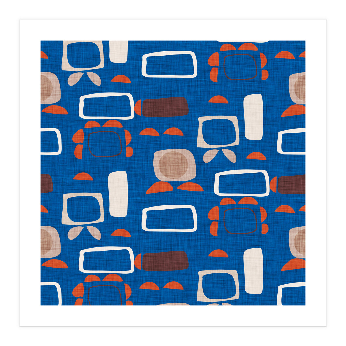 Mod Shapes Blue  (Print Only)