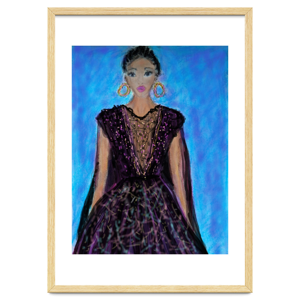 A LADY  WEARING A MAGICAL GOWN