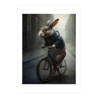 Rabbit Riding a Bicycle (Print Only)