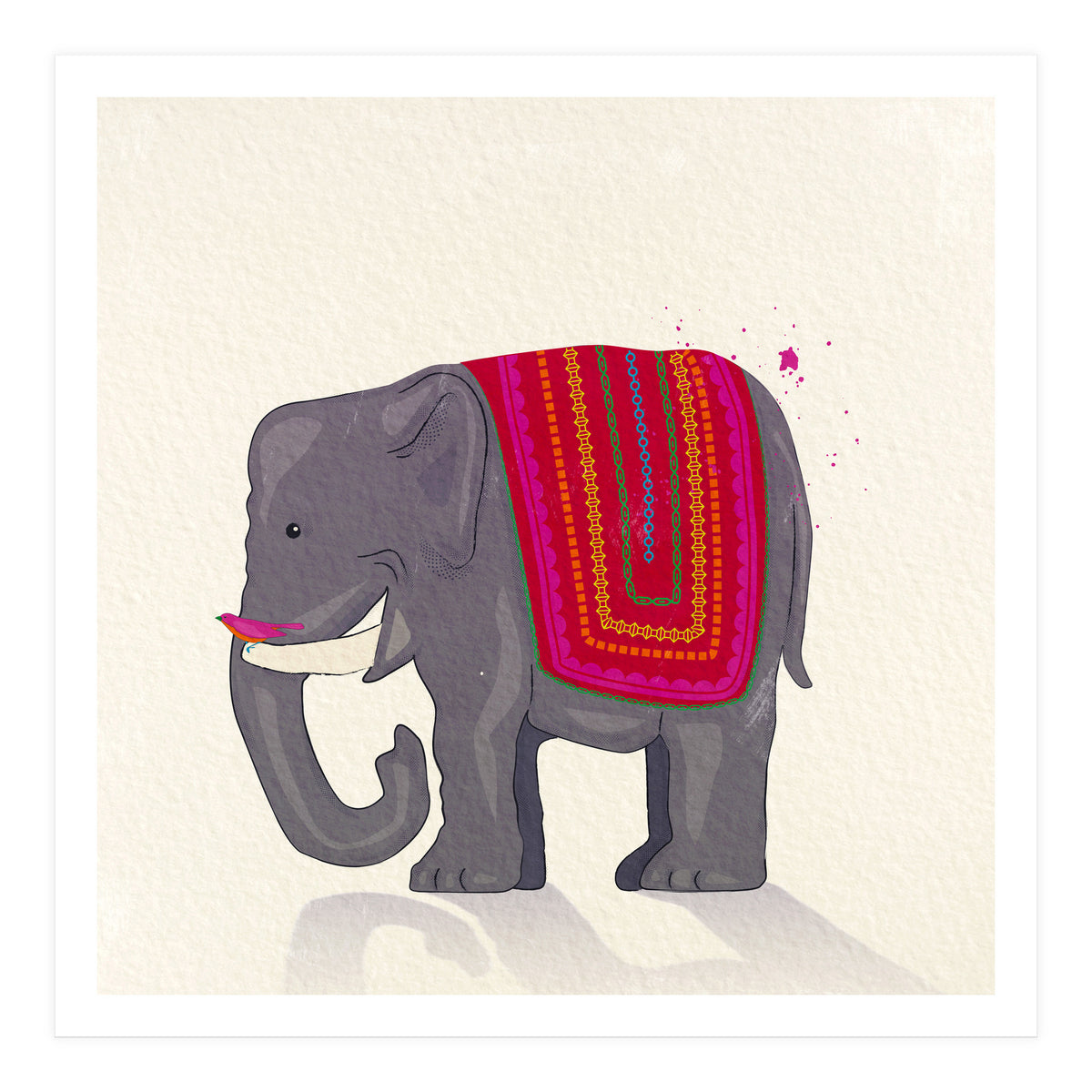 Elephant and Bird (Print Only)