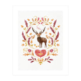 Floral Stag | Earthy Colours (Print Only) thumbnail