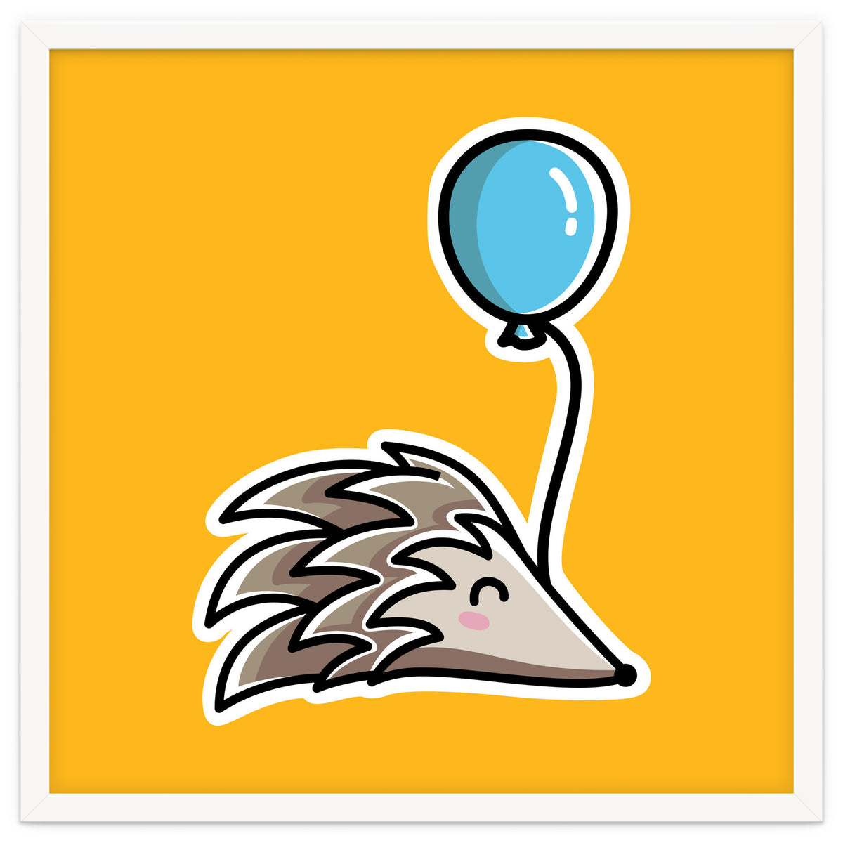 Kawaii Cute Hedgehog With Balloon