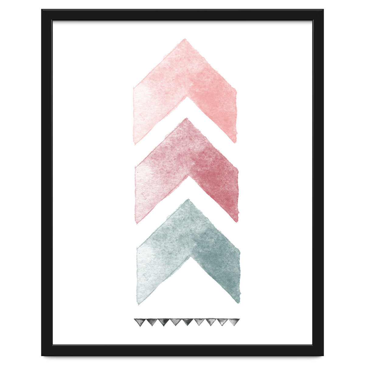 Pink And Blue Watercolor Chevron