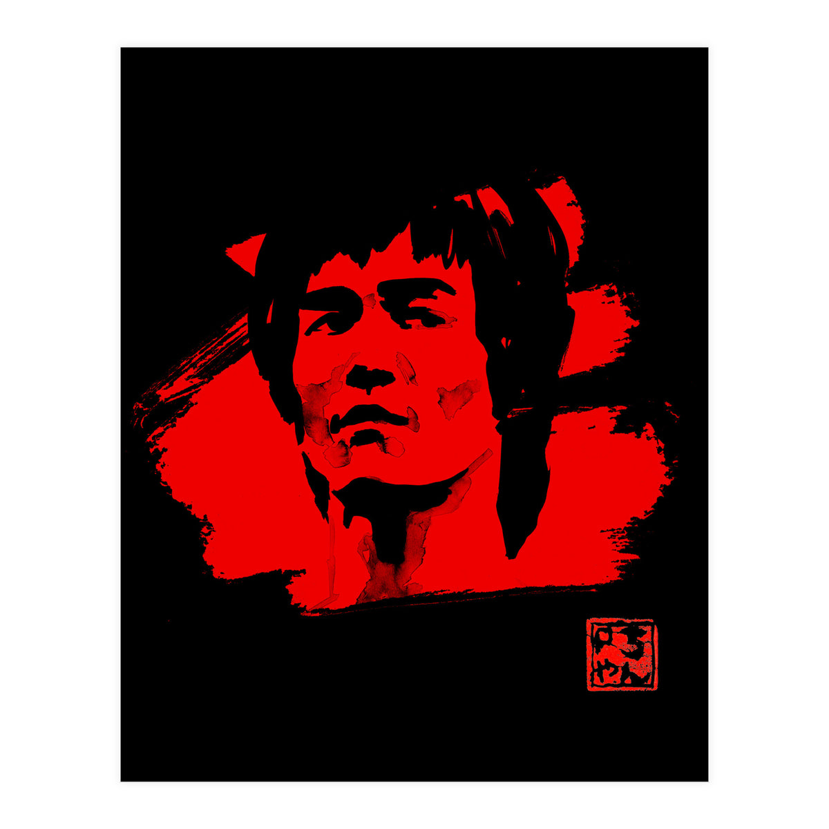 bruce lee in red 02 (Print Only)