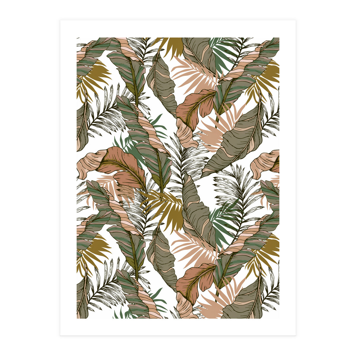 Drawing of wild tropical jungle I (Print Only)