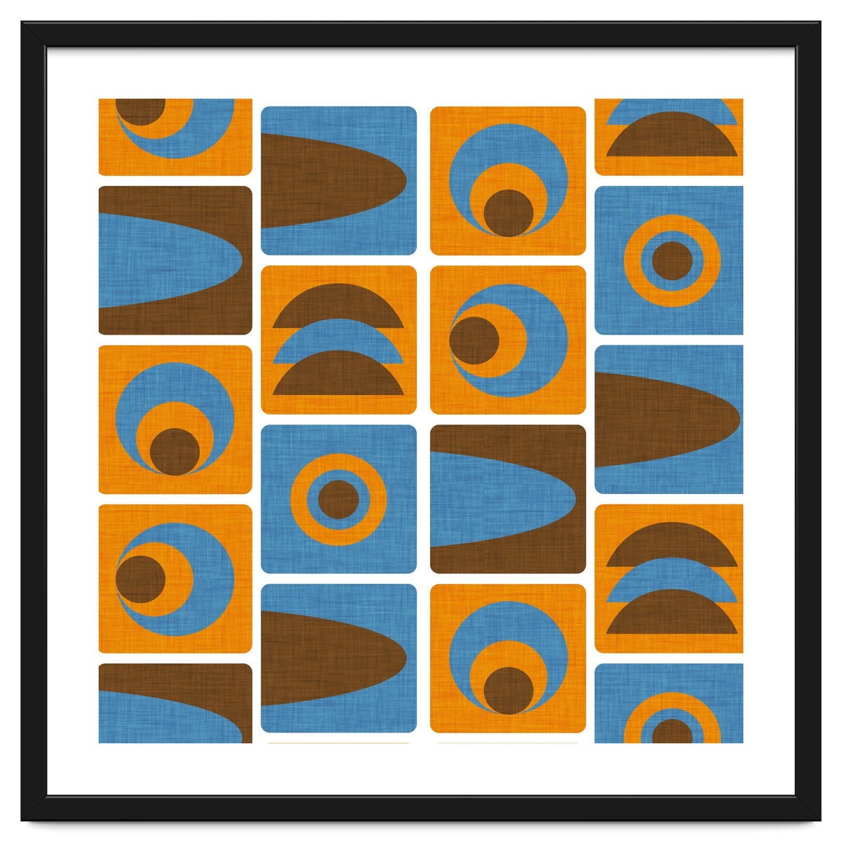 70s Cube Geo Orange Blue