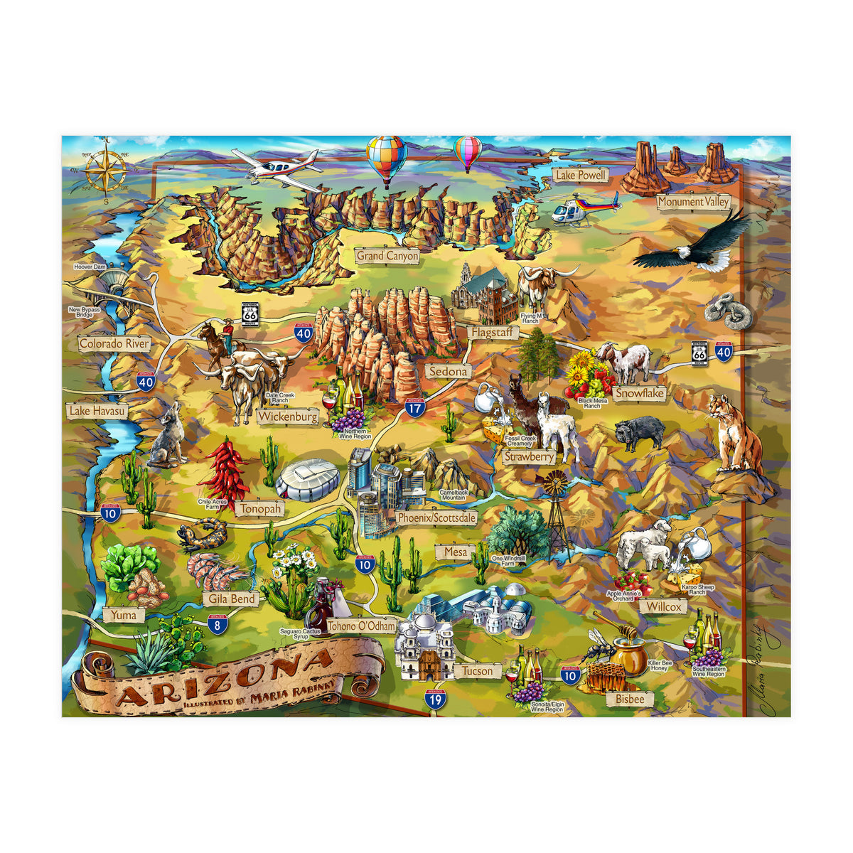 Arizona Illustrated Map (Print Only)