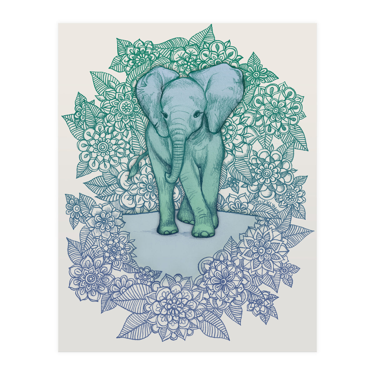 Emerald Elephant in the Lilac Evening (Print Only)