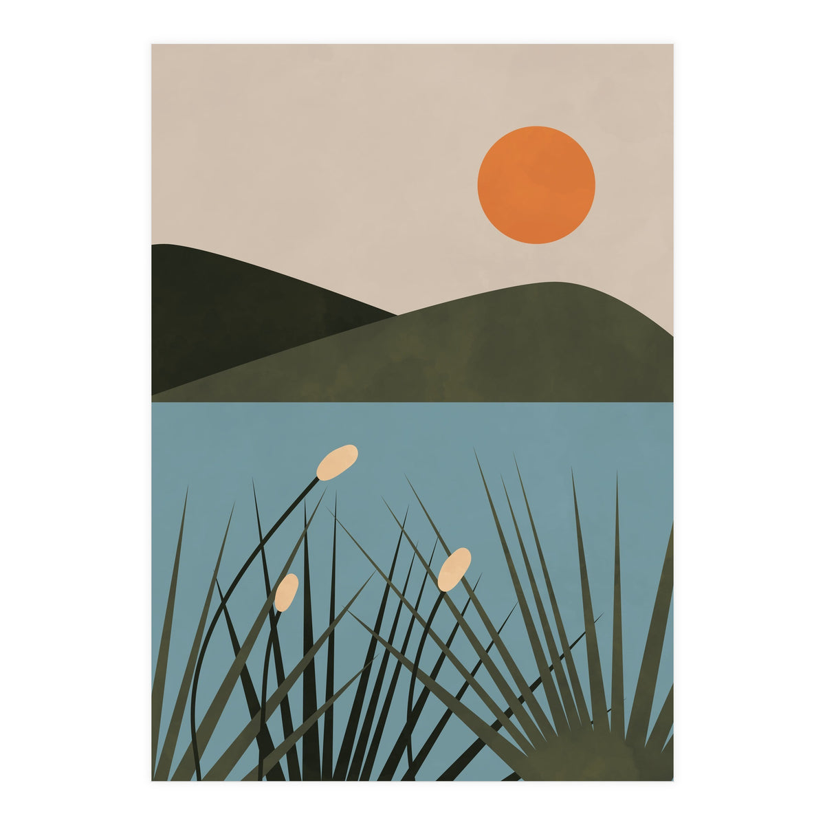 Mountain Lake Sun Boho (Print Only)